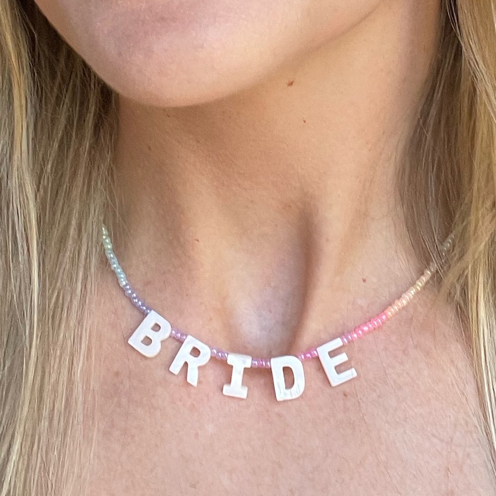Mother of Pearl Beaded Bride Necklace